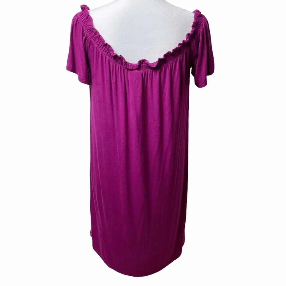 Bobeau Off The Shoulder Knit Magenta Dress… - Picture 5 of 7